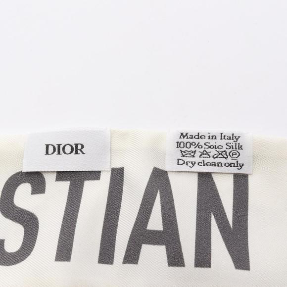 Christian Dior Dior Mitzah Silk Scarf for Women, Ivory/Gray - Picture 2 of 3